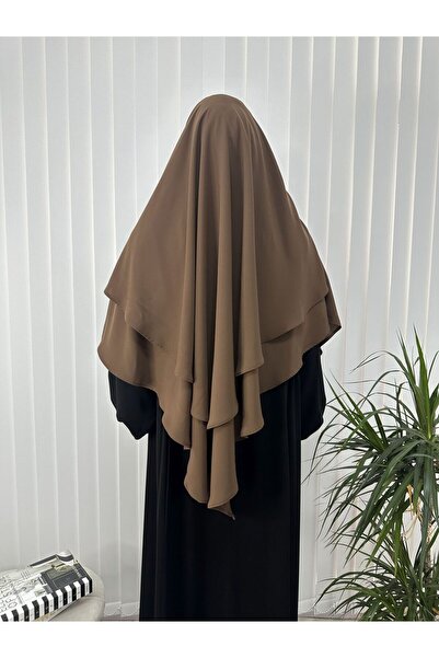 R&S modibone Φουλάρι δύο στρώσεων Instant Souffle - Medina Silk Κατάλληλο καφέ για Hajj και Umrah