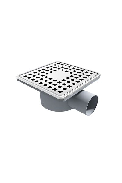 sofdekor 10x10cm Metal Çerçeveli Yer Süzgeci- Yatay Çıkış 50mm