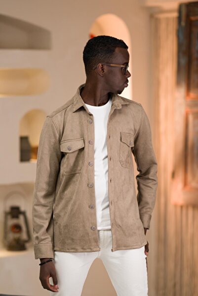 ADVANTE Регулярний крій, еластичний, з двома кишенями, бавовняний, без підкладки, замшева сорочка