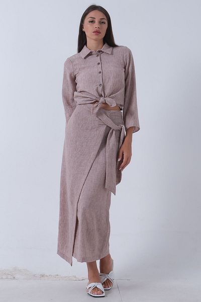 Feminist Mink Shirt Set - Tie Skirt 46310011