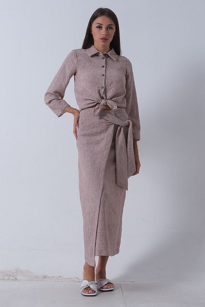 Feminist Mink Shirt Set - Tie Skirt 46310011