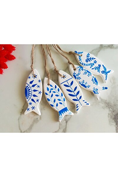 Home Mavi Desenli Şans Balıkları Duvar Süsü Balık