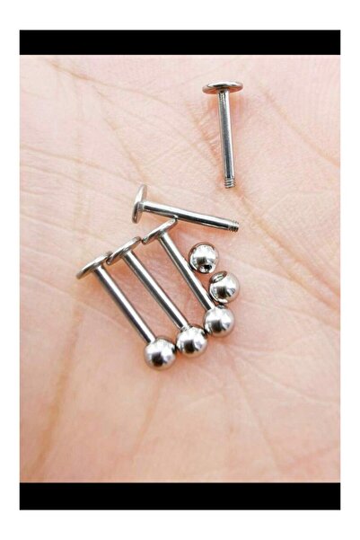 Melantis 5 Adet Cerrahi Çelik Labret Kulak Dudak Burun Uyumlu Piercing Set