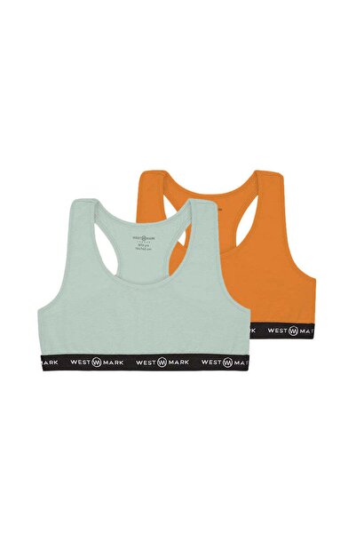 WESTMARK LONDON 2-Piece Orange Mint Girl's Bustier Bra Set ORANGE BRALETTE