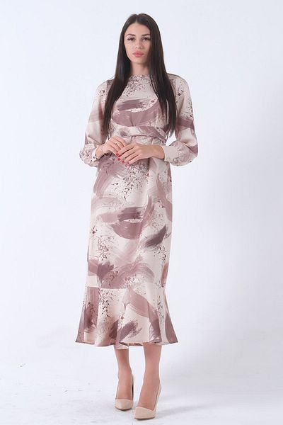Feminist Modern Stylish Dress with Pulse Pattern - Brown 0807769
