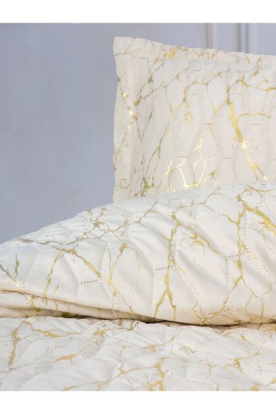 Cotton Box Velvet Sheeted Double Smart Bedspread - Destello Cream