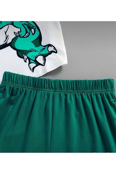 GLOWES Unisex Children's Large New Dinosaur Printed Piece Shorts Set