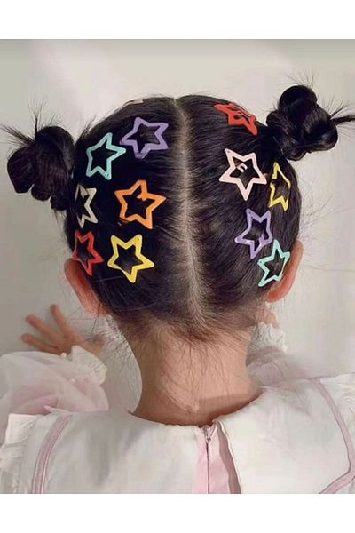 JAMELYACCESSORY Set de 12 catarame snap pentru copii, înstelat colorat, la modă