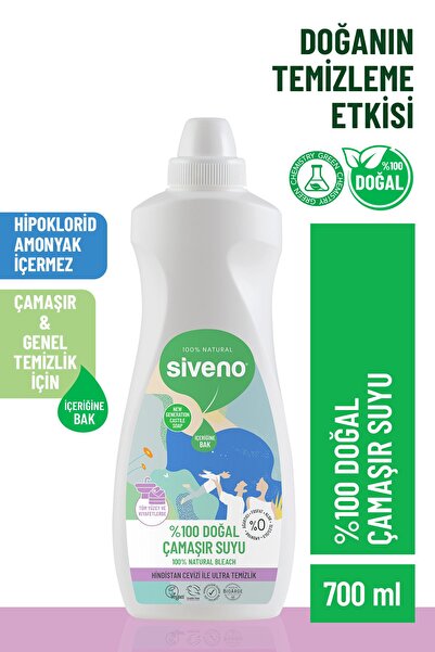 Siveno %100 Doğal Çamaşır Suyu Bitkisel Lavanta Çay Ağacı Tüm Yüzey ve Kumaşlarda 700 ml