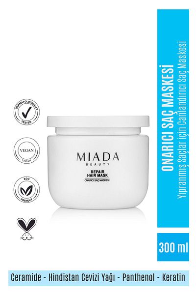 Miada Beauty 300 ml Repairing Repair Hair Mask - Hair Thinning and Shine-Free