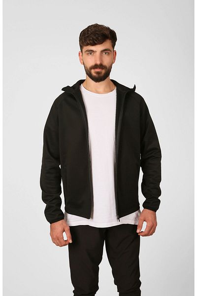 Man Of Man Raised Diver Zip up Stand Collar Hooded Sweatshirt/Jacket