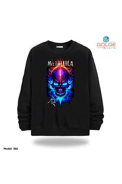 Gölge Store Metallica Chest Printed Slimfit Crew Neck 2 Thread Unisex Sweatshirt