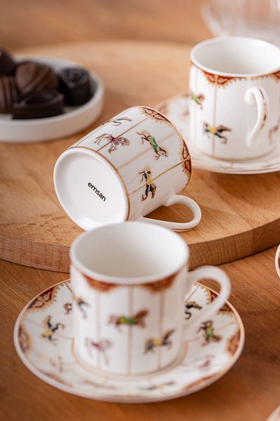 Emsan Carousel Coffee Cup Set for 6 People - 80 ml