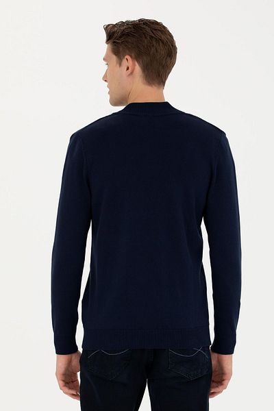 U.S. Polo Assn. Ανδρική Ζακέτα Anthracite Melange Basic Knitwear