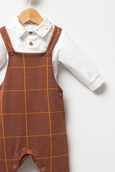 Cassiope Plaid Patterned Shirt and Loop Set for Baby Boy - Collar Detailed