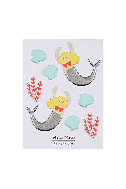Meri Meri - Autocolante pufos de sirenă - Autocolante în relief de sirenă