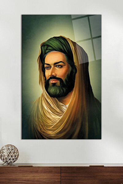 Vosevu Hz. Ali Dini İslami Cam Tablo, Modern Ev ve Ofis Dekoru, Hediyelik Duv...