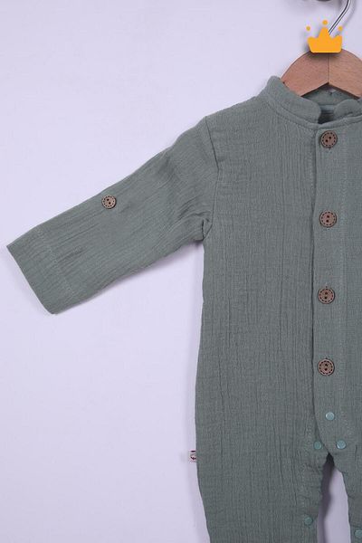 Begisa 100% Cotton Muslin Baby Onesie - Long Sleeve, Snap Fastener, Girl/Boy, 22401