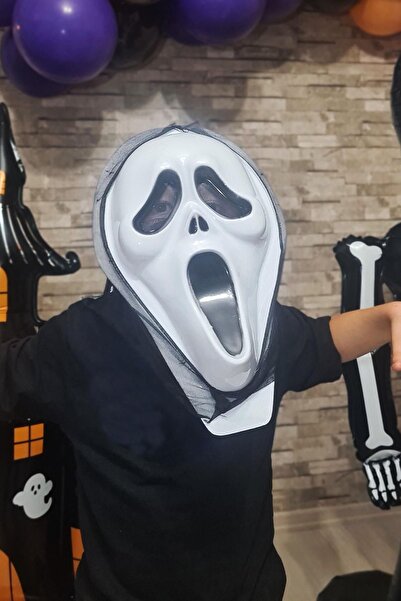 PEKSHOP Scream Mask Halloween Halloween Mask Ghost Scream Mask with Tulle Scream Mask Scary Mask