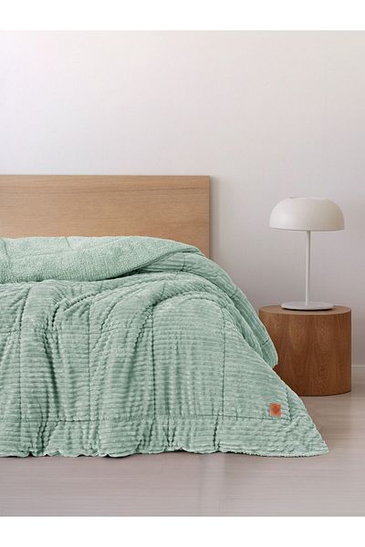 Cotton Box Wave Single Duvet Sage - 155X215 cm