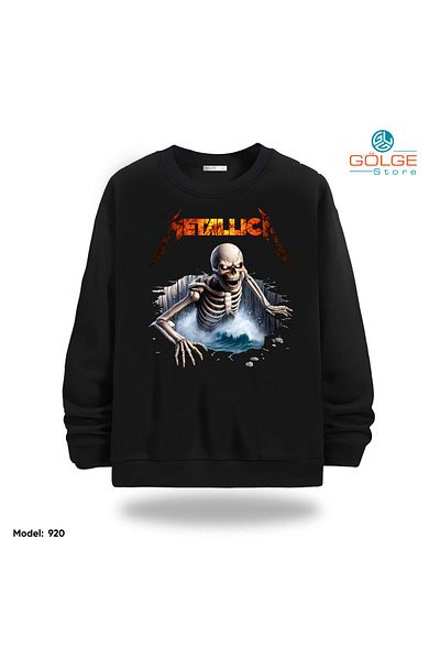 Gölge Store Metallica Chest Printed Slimfit Crew Neck 2 Thread Unisex Sweatshirt