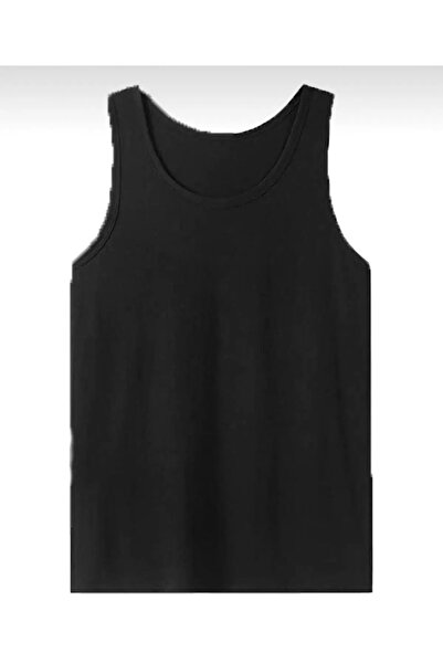 MYS GRUP TEKSTİL Men's Black Luxury 100% Cotton Classic Combed Cotton Strappy Undershirt Berrak / 1022