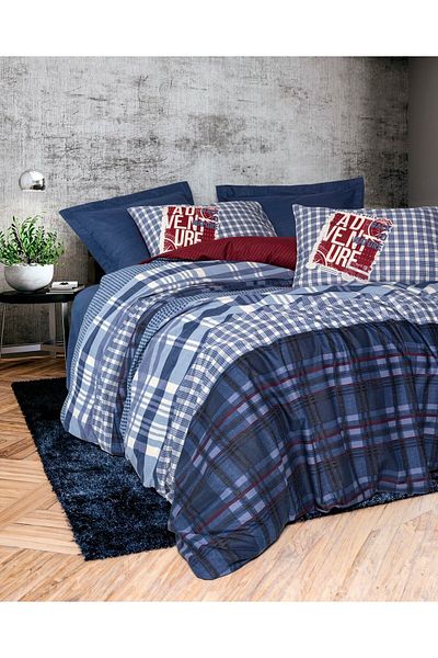 Cotton Box Σετ κρεβατοκάμαρας Roger Navy Blue Double Masculine
