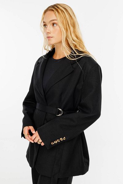 Hooopstore Μαύρο Premium Blazer - Μπουφάν με ζώνη