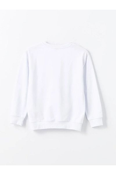 LC Waikiki Φούτερ LCW Kids Girl's ανοιχτό ροζ με λαιμόκοψη