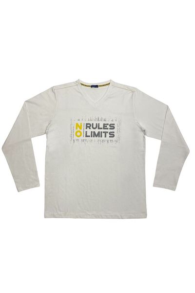 Masimar Single Jersey V-Neck Men's Sweatshirt - Printed