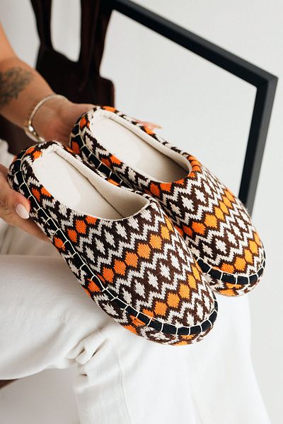 Limoya Parnian Orange - Orange Knitted Women's House Slippers
