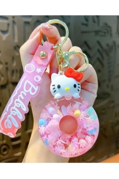 Genel Markalar Hello Kitty Lüks Sulu Halka Anahtarlık Çanta Süsü Aksesuar