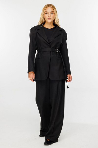 Hooopstore Μαύρο Premium Blazer - Μπουφάν με ζώνη