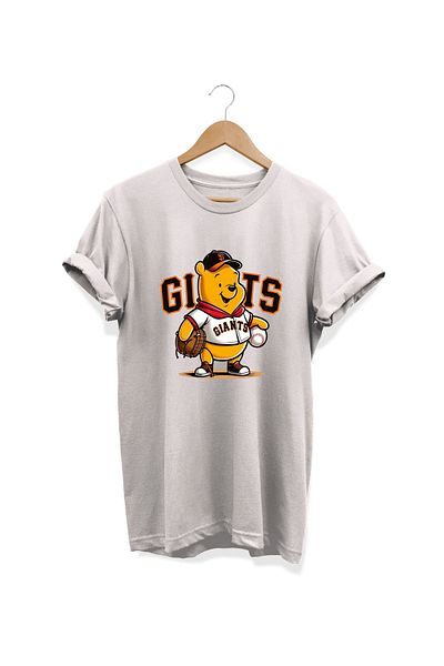remonz Μπλουζάκι με στάμπα Pooh Oversize Crew Neck 100% Cotton Plus Size T-shirt