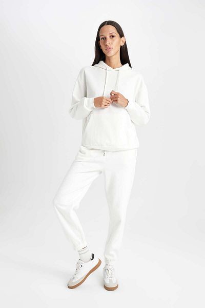 DeFacto Χοντρό Jogger Sweatpants με ελαστική μέση και τσέπη με κορδόνια V2700az24wn