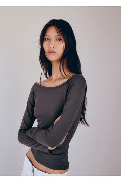 MANGO Woman Boat Neck Cotton T-shirt
