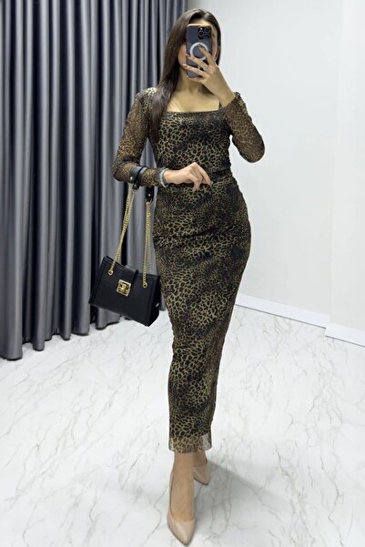 Phoenix Women Rochie cu model din tul cu guler pătrat