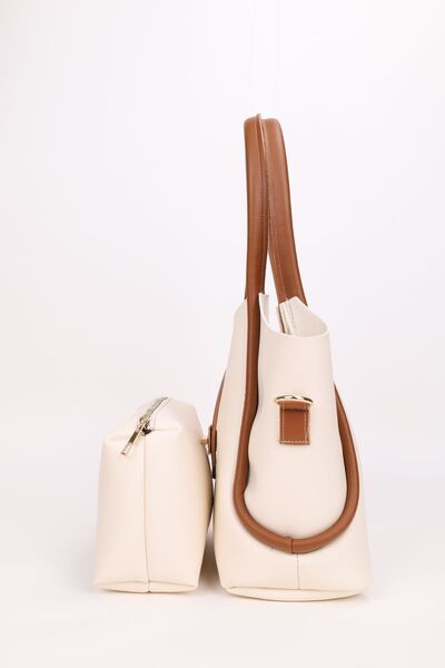 NOTHING Long Strap Women's Hand Shoulder and Crossbody Bag - Cream Tan, with Makeup Bag