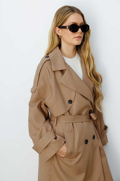Hooopstore Premium διπλό στήθος Camel πολύχρωμη καμπαρντίνα
