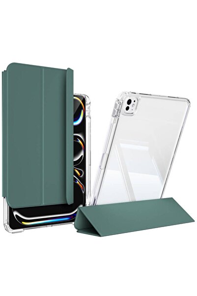 m.tk moveteck İpad Pro 13inç M4 2024 Uyumlu Kılıf Magnetik Pen Charge Kalem B...