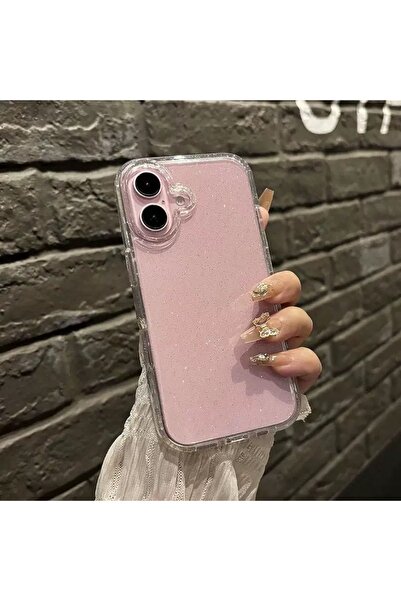 EDELFU İphone 16 Için Simli Şeffaf Kapak Kamera Korumalı Sert Ve Ince Kılıf (...