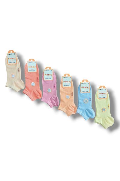 Dündar Ciorapi papuci de damă de culoare pastel - fără sudură, parfumați, modal Plus pachet de 6