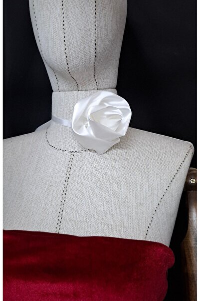 es moda shop ربطة عنق وربطة عنق مصنوعة يدويًا من الساتان الأبيض من Beena