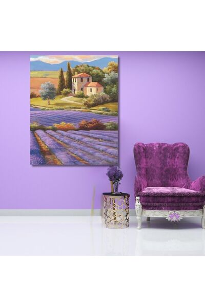 LİLYHOBBYLAND Sayılarla Boyama Hobi Seti Lavanta Tarlası 2 Renkli Baskılı (ÇE...