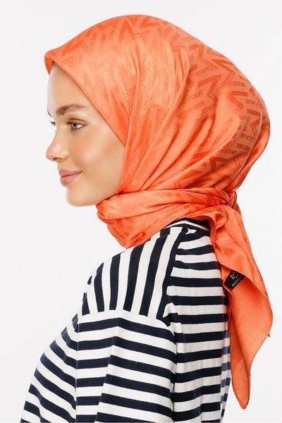 Mooncorn Νέα Σχεδιασμένη Πολυτελής Τζακούρ Σα scarf - Γαλάζιο ροδάκινο