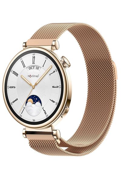 NovStrap ساعة هواوي GT4 & GT5 - 41 ملم، 18 ملم، حزام معدني مغناطيسي مع دبوس