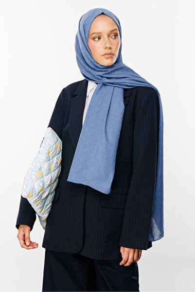 Mooncorn Şal Jacquard din bambus - Albastru cer