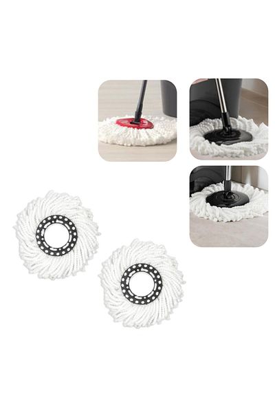 pazaristanbul Rotating Head Tasseled Mop Spare Cloth 2 Pieces