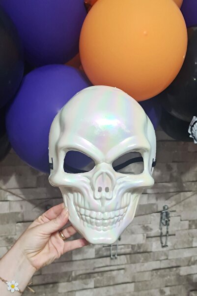 PEKSHOP Bright White Skull Mask Halloween Halloween Mask Scary Skeleton Skull Mask