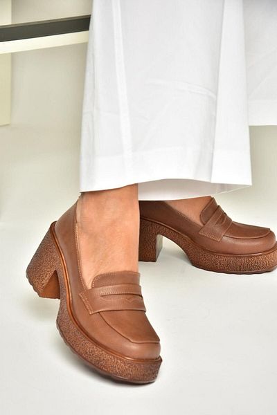 Fox Shoes T 996152009 Tan Dámská obuv - Silné podpatky